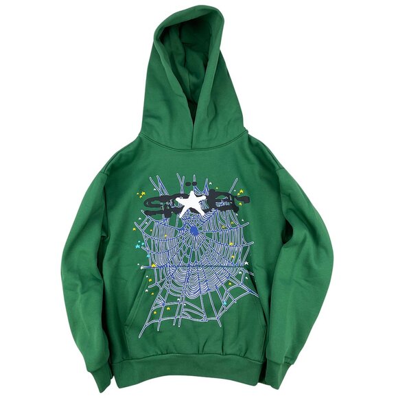 Sp5der Web Hoodie Sweatshirt Hunter Green | Spider Worldwide - Picture 1 of 3